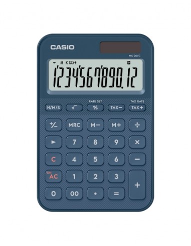 Casio SL-20YC Calculadora de Sobremesa con Pantalla LCD de 12 Digitos - Calculo de Impuestos-Porcentajes-Raiz Cuadrada