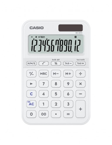 Casio SL-20YC Calculadora de Sobremesa con Pantalla LCD de 12 Digitos - Calculo de Impuestos-Porcentajes-Raiz Cuadrada