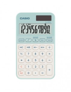 Casio SL-310YC Calculadora de Bolsillo con Pantalla LCD de 10 Digitos - Calculo de Impuestos - Alimentacion Solar y Pilas -