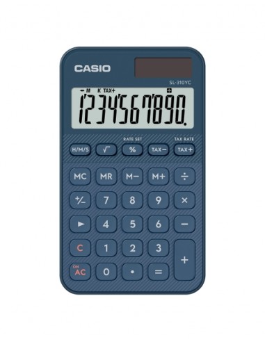 Casio SL-310YC Calculadora de Bolsillo con Pantalla LCD de 10 Digitos - Calculo de Impuestos - Alimentacion Solar y Pilas -