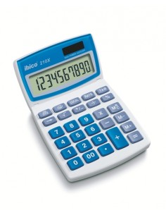 Ibico 210X Calculadora de Sobremesa - Teclas Grandes - LCD de 10 Digitos - Pantalla Inclinable Ajustable