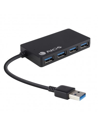 NGS Hub 4 Puertos USB 3.0 - Velocidad hasta 4.80GB s - Color Negro