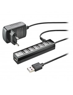 NGS Ihub7 Tiny Hub USB 2.0 - 7 Puertos USB 2.0 - Adaptador de Corriente - Velocidad hasta 480Mbps