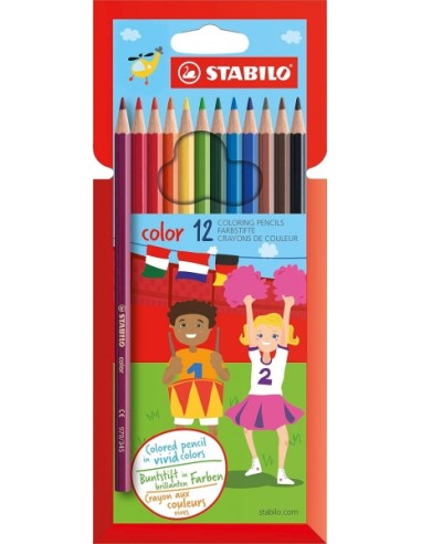 Stabilo Color Pack con 12 Lapices de Colores - Mina de 2.5mm - Ideal para el Colegio - Colores Surtidos