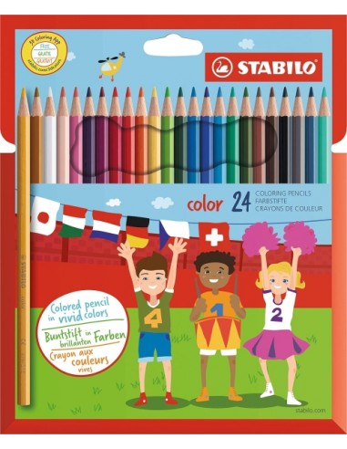 Stabilo Color Pack con 24 Lapices de Colores - Mina de 2.5mm - Ideal para el Colegio - Colores Surtidos