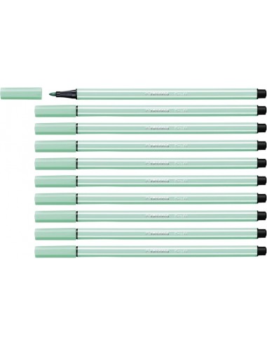 Stabilo Pen 68 Rotulador de Punta de Fibra - Trazo de 1mm aprox. - Tinta con Base de Agua - Color Verde Hielo