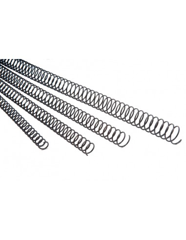 Fellowes Pack de 25 Espirales Metalicos - 46mm - Adecuado hasta 420 Paginas - Paso 5 1" - Color Negro