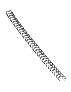 Fellowes Pack de 100 Espirales Metalicos - 12mm - Adecuado hasta 100 Paginas - 34 Bucles - Color Negro