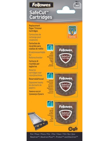 Fellowes Pack de 3 Cuchillas de Repuesto para Cizalla - Corte Microperforado - Corte Plegado - Corte Ondulado - Cuchilla