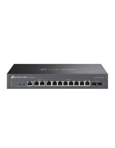 TP-Link Omada ER7412-M2 Router - VPN - 8xRJ45 1Gbps - 2xRJ45 2.5Gbps - 2x1Gbps SFP - USB 3.0 - Carcasa de Acero - Balanceo de