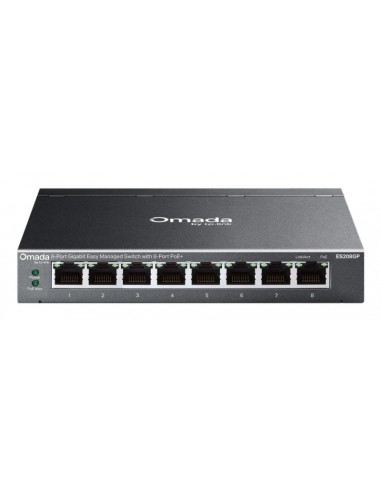 TP-Link Omada ES208GP Switch 8 Puertos RJ45 PoE-1Gbps - Gestionado - Conmutacion hasta 16Gbps - Soporta QOS - Carcasa