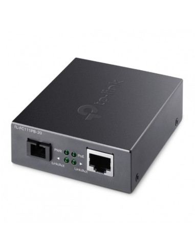 TP-Link Omada FC111PB-20 Convertidor de Fibra a RJ45 - Fibra hasta 20km - Velocidad hasta 100Mbps - Ethernet - Tecnologia WDM