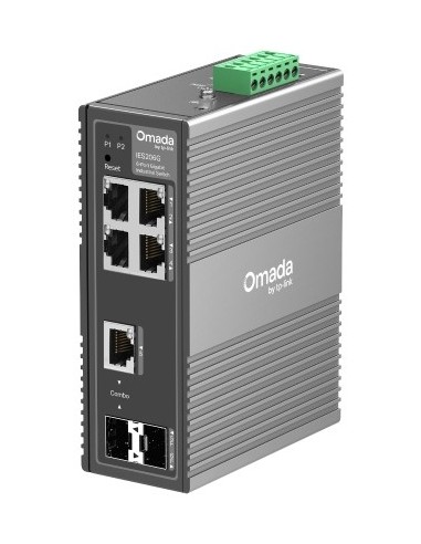 TP-Link Omada IES206G Switch 6 Puertos - Gestionado - 4xRJ45 1Gbps - 1xRJ45 SFP 1Gbps - 1xSFP 1Gbps - Soporta QOS -