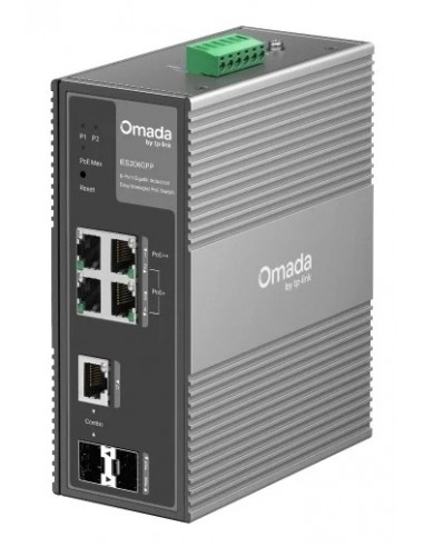 TP-Link Omada IES206GPP Switch 6 Puertos - Gestionado - 1xRJ45 PoE-1Gbps - 3xRJ45 PoE-1Gbps - 1xRJ45 SFP 1Gbps - 1xSFP