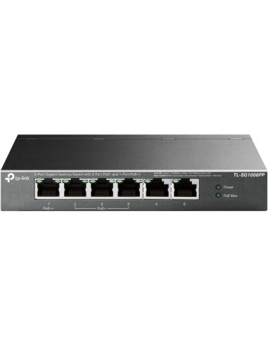 TP-Link TL-SG1006PP Switch 6 Puertos RJ45 1Gbps - No Administrado - 1x PoE-- 3x PoE-- Soporta QOS - Recuperacion
