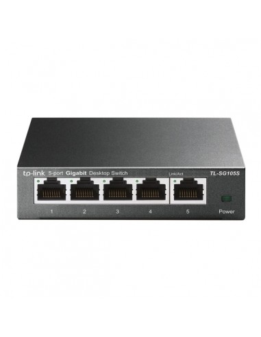 TP-Link TL-SG105S Switch 5 Puertos RJ45 100Mbps - No Administrado - Soporta QOS - Indicadores LED - Plug and Play - Color
