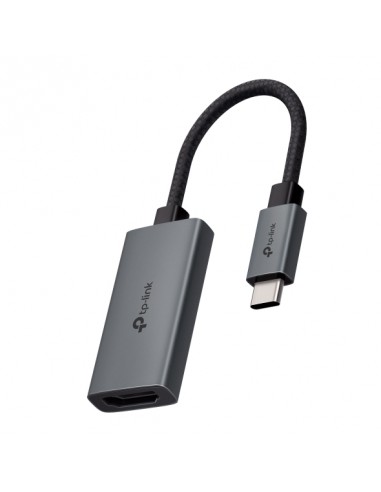 TP-Link UA520C Adaptador HDMI a USB-C - Cable 10cm - HDMI 4K Hembra - USB-C Macho - Plug and Play - Aluminio - Color Gris