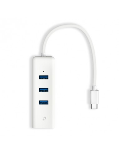 TP-Link UE330C Hub USB-C - RJ45 1Gbps - 3xUSB-A 3.0 - Conector USB-C - Plug and Play - Color Blanco