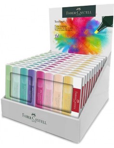 Faber-Castell Textliner 46 Pastel Expositor con 11 Packs de 8 Marcadores Fluorescentes - Punta Biselada - Trazo entre 1mm y