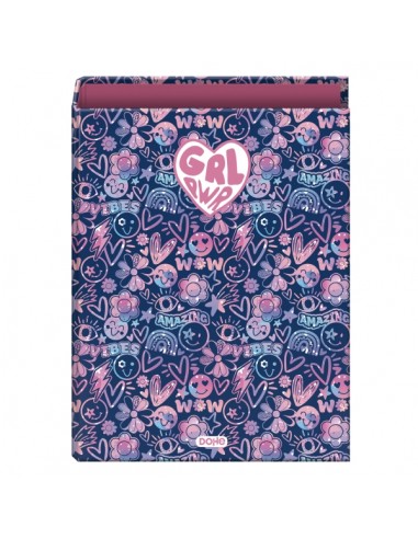 Dohe Girl Power Carpeta con 4 Anillas de 40mm - Formato Folio - Guardas Impresas - Cubierta de Carton Plastificado -