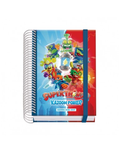 Dohe Prime Superthings Agenda Escolar 26 27 - Formato A6 - Dia Pagina - Papel Offset Ahuesado 70g - Cubierta de Carton
