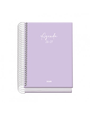 Dohe Basic Serenity Agenda Escolar 26 27 - Formato A6 - Dia Pagina - Papel Offset Ahuesado 70g - Cubierta de Carton