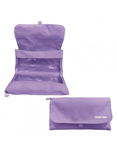 Dohe Vibes Portatodo Doble - Solapa con Bolsillo Interior - Cremallera - Ventanas Transparentes - Poliester - 22x11x6cm -