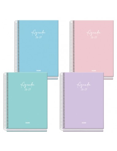 Dohe Basic Serenity Agenda Escolar 26 27 - Formato A5 - Dia Pagina - Papel Offset Ahuesado 70g - Cubierta de Carton