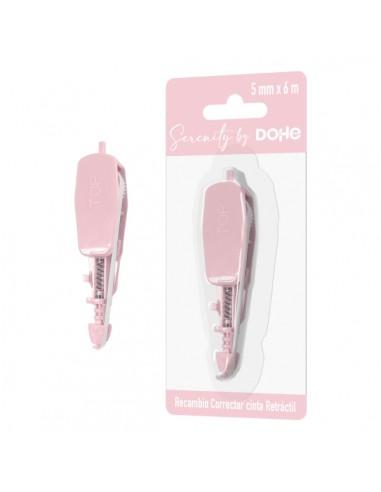 Dohe Serenity Recambio de Cinta Correctora - 5mm x 6m - Retractil - Color Rosa