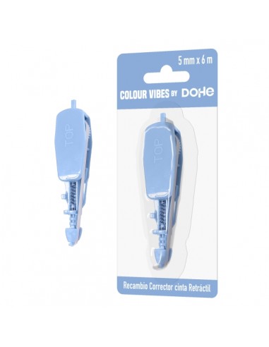 Dohe Colour Vibes Recambio de Cinta Correctora - 5mm x 6m - Retractil - Color Azul