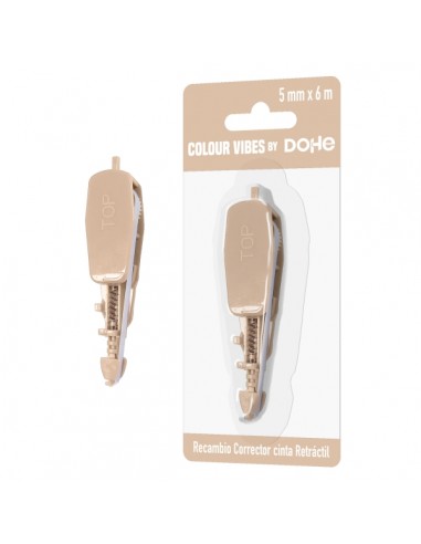 Dohe Colour Vibes Recambio de Cinta Correctora - 5mm x 6m - Retractil - Color Beige