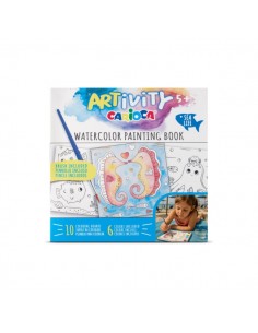 Carioca Artivity Acuarelas Sea Life Libro para Colorear con Acuarelas - Cada Pagina contiene una Paleta con 6 Colores de
