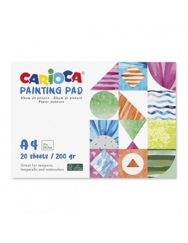 Carioca Bloc de Pintura A4 con 20 Hojas - Papel de 200gr - No Deja que los Colores Traspasen