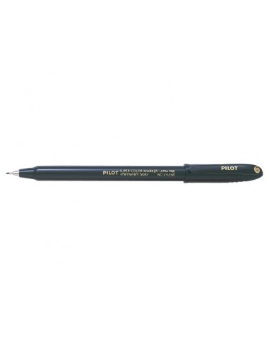Pilot Super Color Rotulador Permanente Ultra Fino - Punta de Poliacetal 1mm - Libre de Xileno - Color Negro
