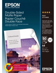 Epson Double-Sided Matte Pack de 50 Hojas de Papel - A4 - Gramaje de 178g m2 - Mate - Especial para Impresion a Doble Cara -