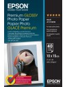 Epson Premium Glossy Photo Pack de 40 Hojas de Papel Fotografico - 10x15cm - Gramaje de 255g m2 - Acabado Brillante -