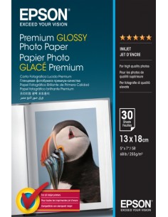 Epson Premium Glossy Photo Pack de 30 Hojas de Papel Fotografico - 13x18cm - Gramaje de 255g m2 - Acabado Brillante -