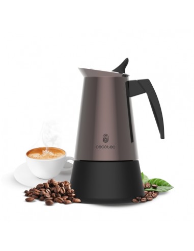 Cecotec Piccolina 900 Cafetera Italiana para 9 Tazas - Acero Inoxidable - Apta para Gas-Electrica y Vitro - Junta de