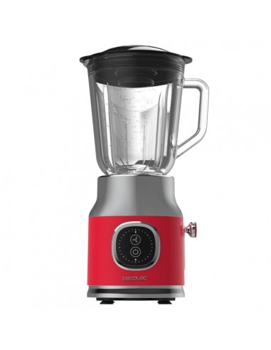 Cecotec RetroTwist Red Batidora de Vaso - 800W - Jarra de 1L - Funcion Pulse - 4 Hojas Recubiertas de Titanio - Color Rojo