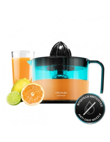 Cecotec EssentialVita Adjust Black Exprimidor Electrico - 40W - Filtro Regulador de Pulpa - 2 Conos Desmontables - Boquilla