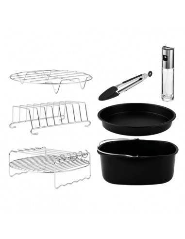 Cecotec Cecofry Pack de 8 Accesorios para Freidora de Aire hasta 6.5L - Superficie Antiadherente - Apto para Lavavajillass -