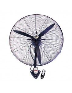 Muvip Ventilador Industrial de Pared - 230W - 3 Velocidades - Oscilante - Mando a Distancia - Color Negro