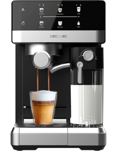 Cecotec Power Espresso 20 Touch & Cream Cafetera Espresso - Capacidad 1.8L - Presion 20bar - Deposito de Leche 500ml -