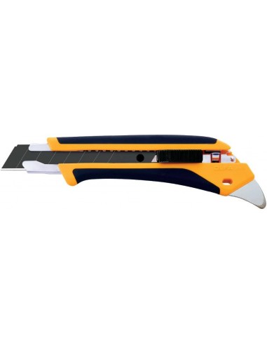 Olfa L5-AL Cutter Grande con Agarre Antideslizante - Bloqueo Automatico - Pua de Metal Duro - Canal de Acero Inoxidable - Uso