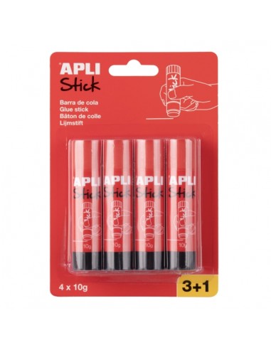Apli Pack con 4 Barras de Pegamento 10g - Facil Aplicacion - Secado Rapido - Transparente