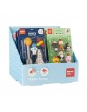 Apli Expositor con 12 Packs de de Gomas Puzzle - Divertidas Gomas de Borrar - Se Pueden Montar y Desmontar para Jugar con