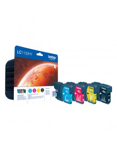 Brother LC1100XL Pack de 4 Cartuchos de Tinta Originales - LC1100HYVALBP