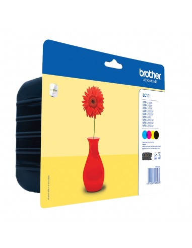 Brother LC121 Pack de 4 Cartuchos de Tinta Originales - LC121VALBP