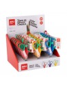 Apli Kids Expositor con 24 Tijeras Escolares 13 cm - Punta Redondeada - Ergonomicas - Espacio para el Nombre - Uso