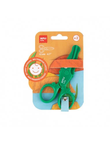 Apli Kids Tijera Preescolar 12cm - Sistema de Seguridad que Evita Cortes en la Piel-el Pelo o la Ropa - Con Formas de